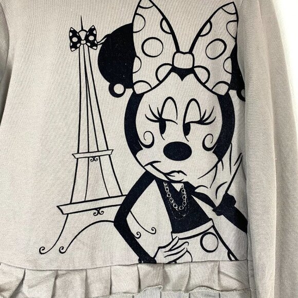 Disney Parks Minnie Mouse Paris Jacket Gray Ruffle Peplum Zip XS - Picture 1 of 9